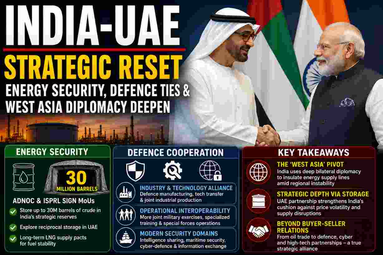 India, UAE Seal Major Oil Storage and Defence Agreements
