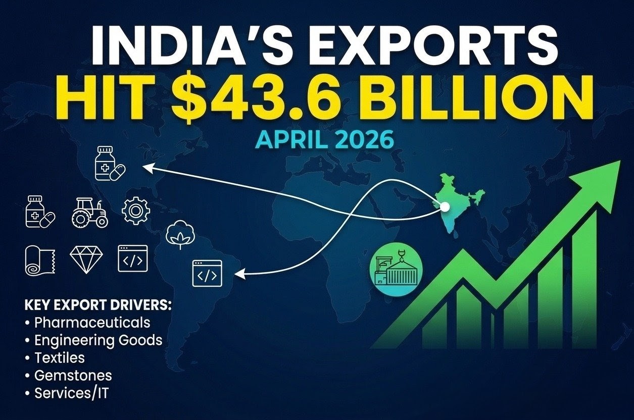 India April 2026 Exports Rise to $43.6B Amid Trade Diversification