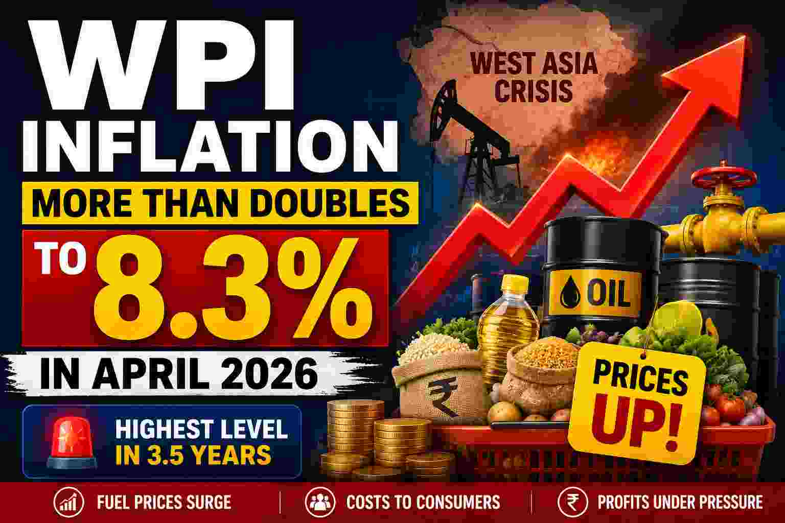 WPI Inflation Jumps to 8.3% in April 2026